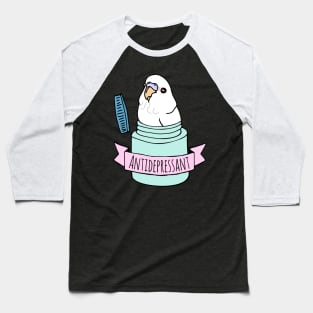 Antidepressant white budgie Baseball T-Shirt